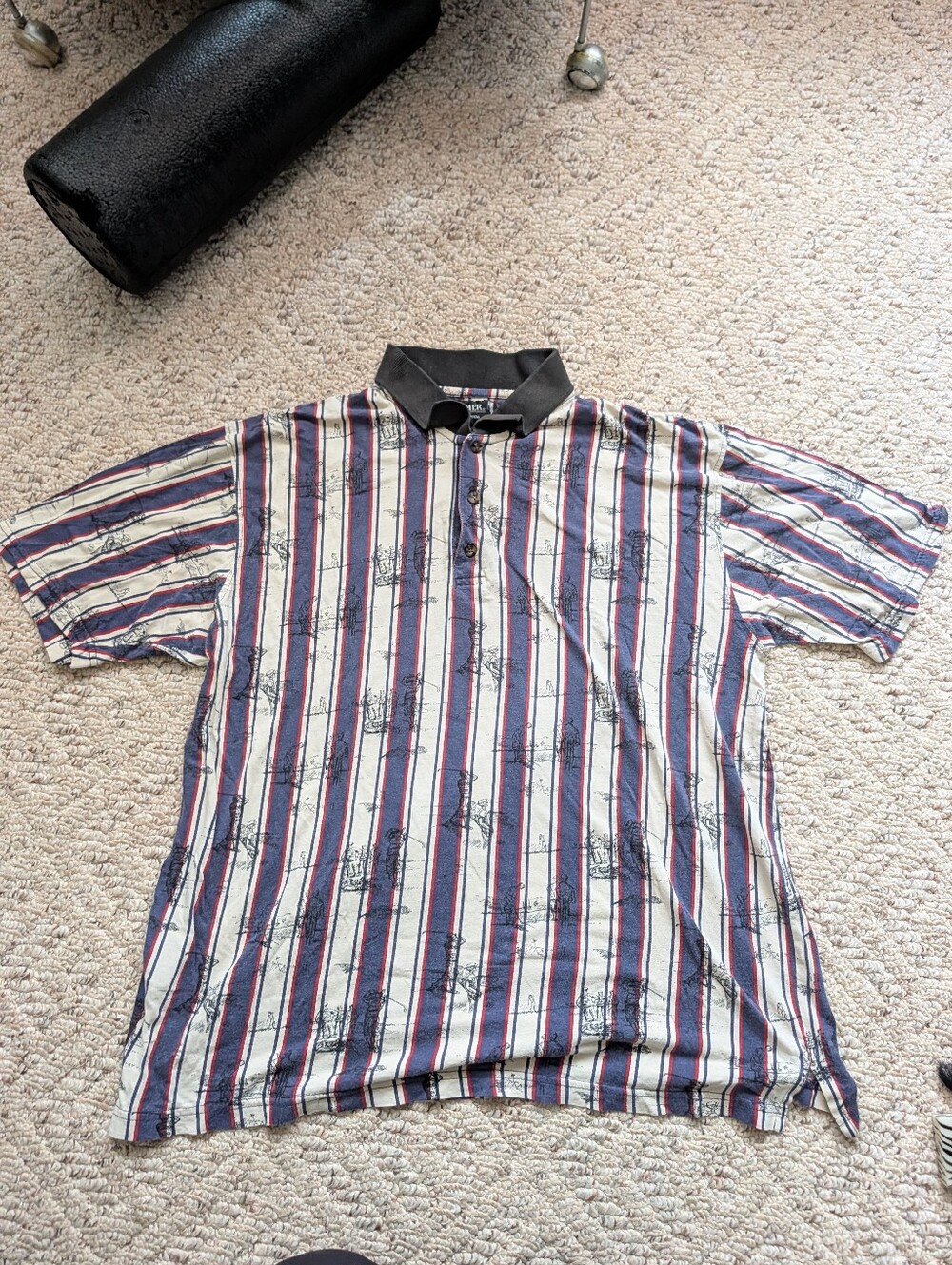 Vintage 90s Slammer By Munsingwear Golf Print Polo Retro Country Club All Over